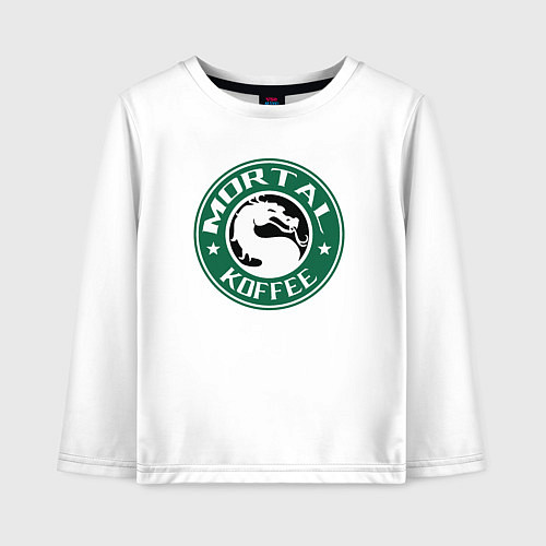 Детский лонгслив Mortal koffee / Белый – фото 1