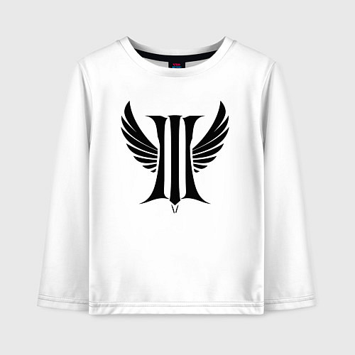 Детский лонгслив Крылья и буква И / Белый – фото 1