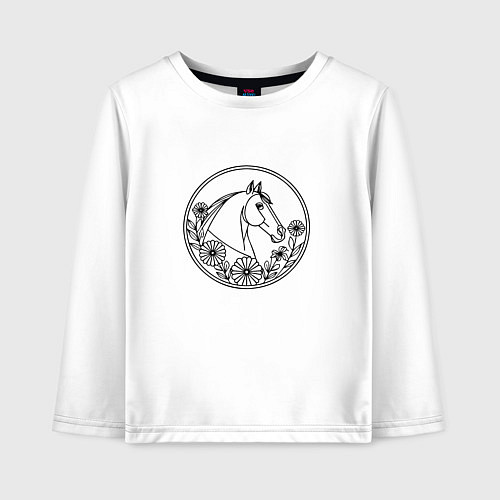 Детский лонгслив Гармония линий / Белый – фото 1