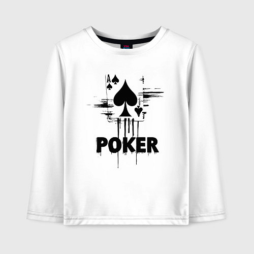 Детский лонгслив Покер туз пик / Белый – фото 1