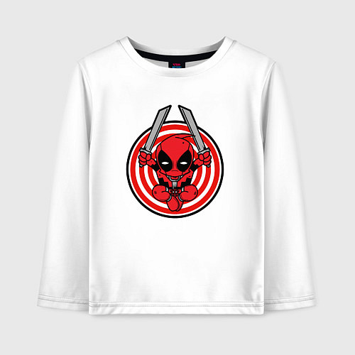 Детский лонгслив Дэдпул с мечами / Белый – фото 1