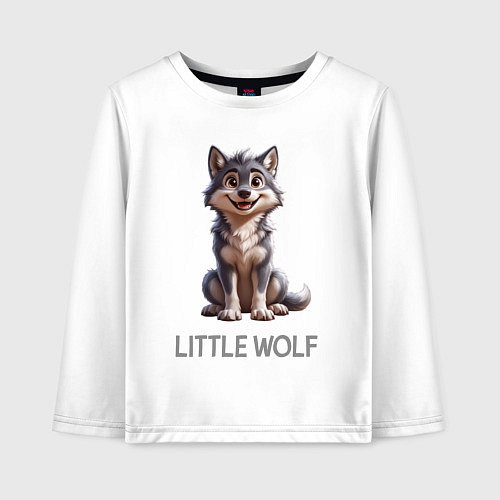 Детский лонгслив Юный волчонок / Белый – фото 1