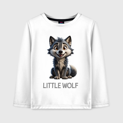 Детский лонгслив Волчонок - малютка / Белый – фото 1