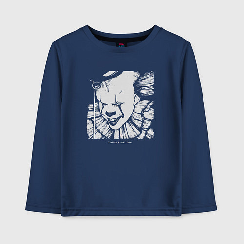 Детский лонгслив Pennywise look / Тёмно-синий – фото 1