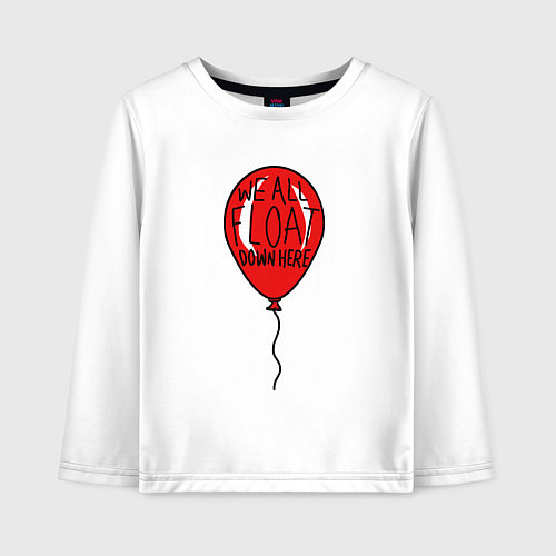 Детский лонгслив We all float down here / Белый – фото 1