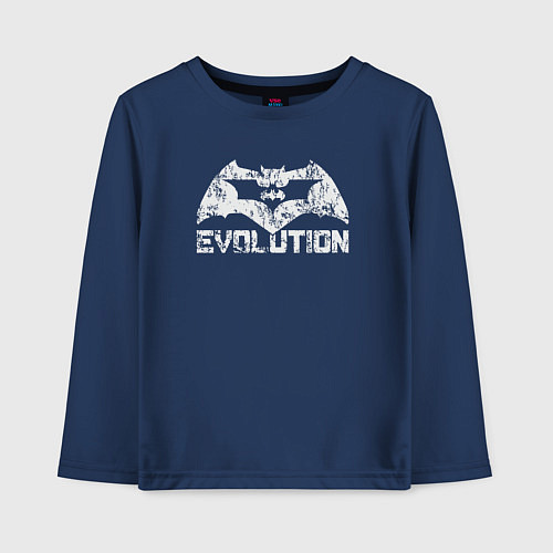 Детский лонгслив Эволюция Бэтмена / Тёмно-синий – фото 1