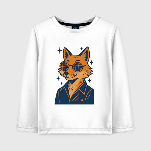 Детский лонгслив Лиса в очках / Белый – фото 1