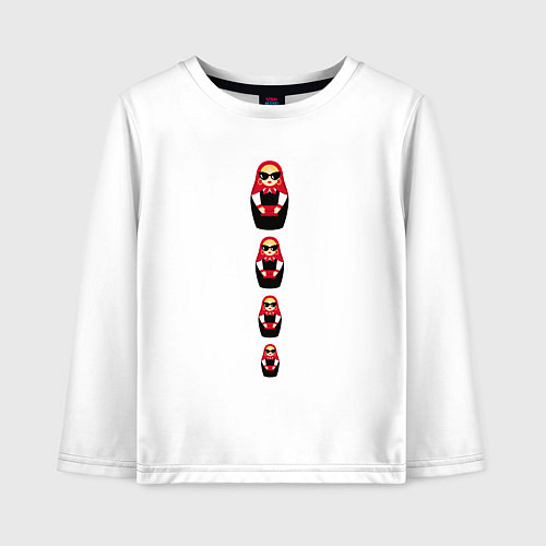 Детский лонгслив Matryoshka dolls / Белый – фото 1