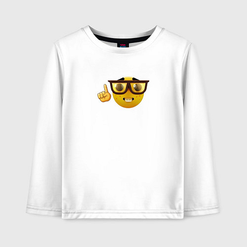 Детский лонгслив Смайл-ботан / Белый – фото 1