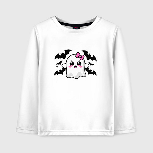 Детский лонгслив Готическое очарование - приведение / Белый – фото 1