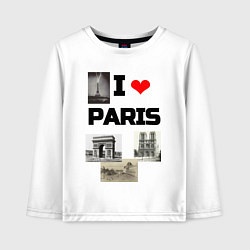 Детский лонгслив I love Paris