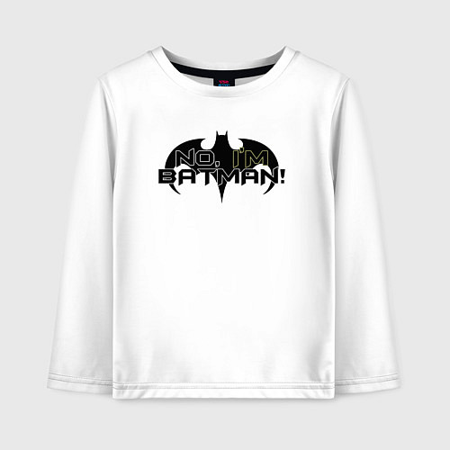 Детский лонгслив Нет - я Бэтмен / Белый – фото 1