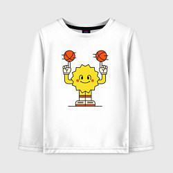 Детский лонгслив Солнечный баскетбол