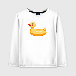 Лонгслив хлопковый детский Уточка надувная, цвет: белый