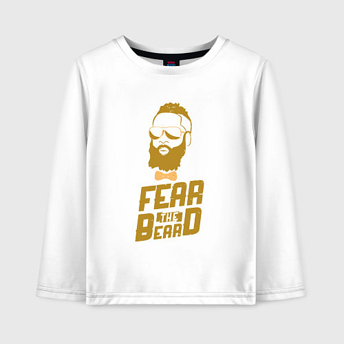 Детский лонгслив Harden - fear the beard / Белый – фото 1