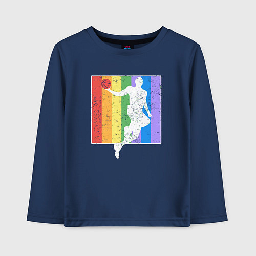 Детский лонгслив Play basket / Тёмно-синий – фото 1