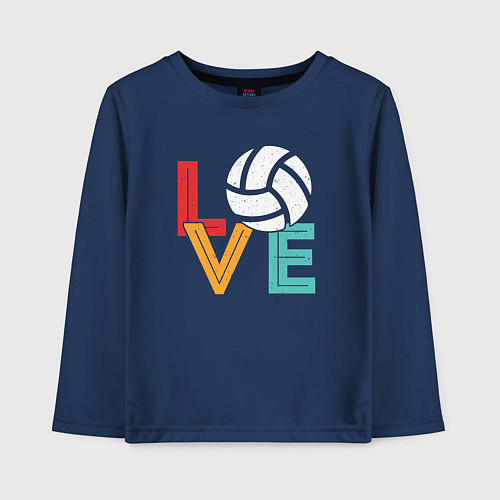 Детский лонгслив Love volley / Тёмно-синий – фото 1