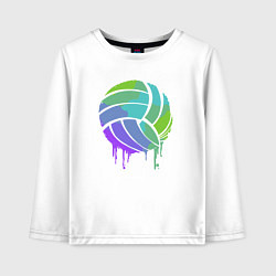 Лонгслив хлопковый детский Purple volleyball, цвет: белый