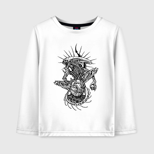 Детский лонгслив Чужой и лицехват / Белый – фото 1