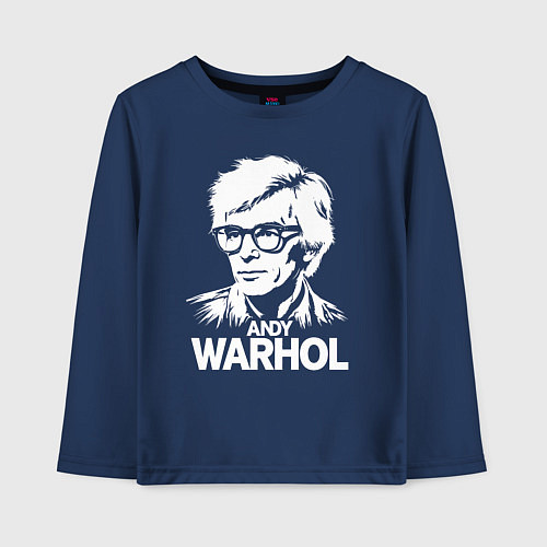 Детский лонгслив Энди Уорхол в стиле стрит-арт / Тёмно-синий – фото 1