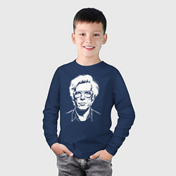 Лонгслив хлопковый детский Энди Уорхол в стиле нью-скул, цвет: тёмно-синий — фото 2