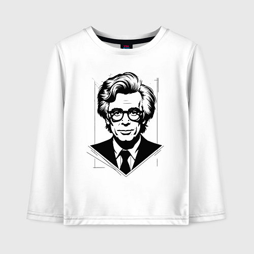 Детский лонгслив Энди Уорхол в городском стиле / Белый – фото 1