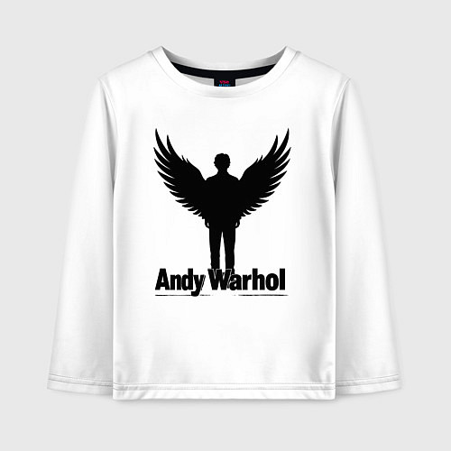 Детский лонгслив Крылатый Энди Уорхол / Белый – фото 1