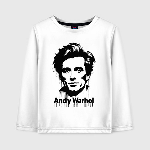 Детский лонгслив Молодой Энди Уорхол / Белый – фото 1