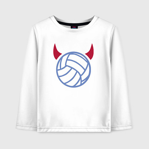 Детский лонгслив Volleyball devil / Белый – фото 1