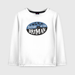 Лонгслив хлопковый детский История Бэтмена, цвет: белый