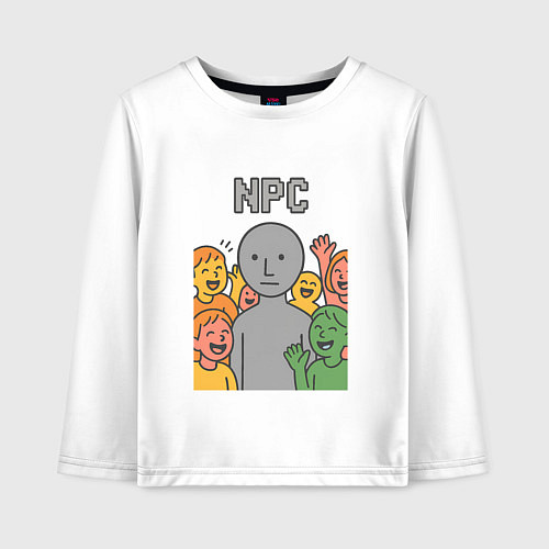 Детский лонгслив NPC / Белый – фото 1