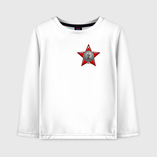 Детский лонгслив Значок героев / Белый – фото 1