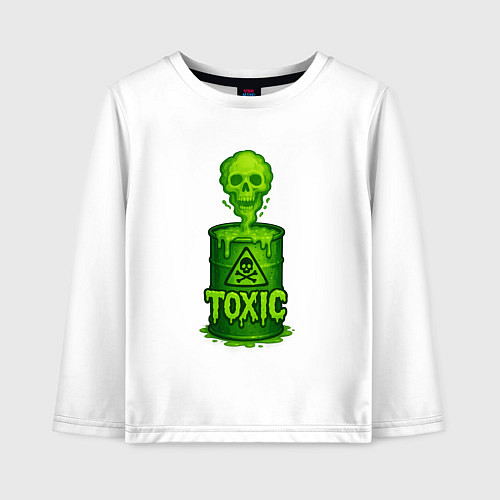 Детский лонгслив Toxic зеленая кислота / Белый – фото 1