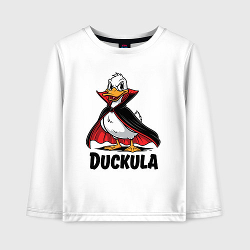 Детский лонгслив Утка - вампир / Белый – фото 1