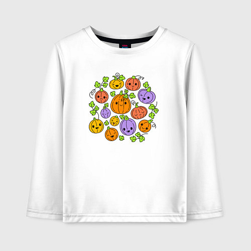 Детский лонгслив Тыковки на хэллоуин / Белый – фото 1