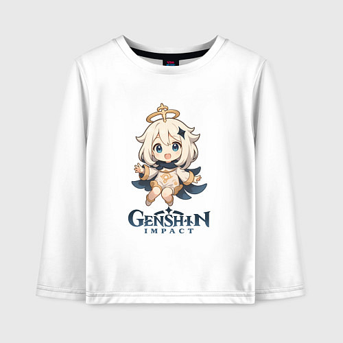 Детский лонгслив Чиби Паймон Genshin Impact / Белый – фото 1