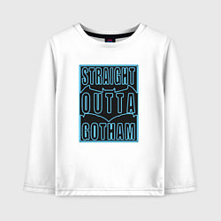 Лонгслив хлопковый детский Straight outta Gotham, цвет: белый