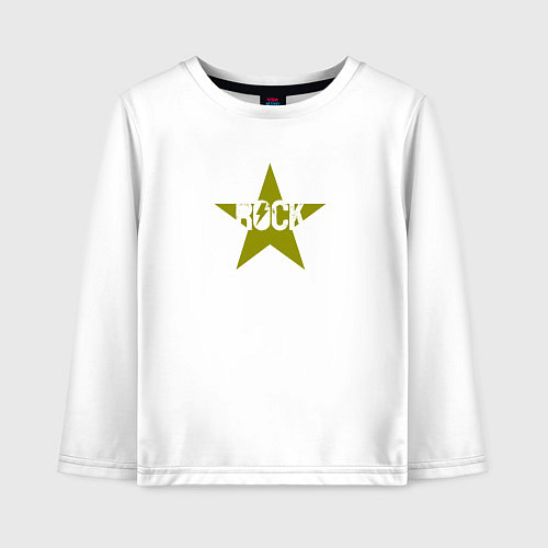 Детский лонгслив Rock star in swampy green / Белый – фото 1
