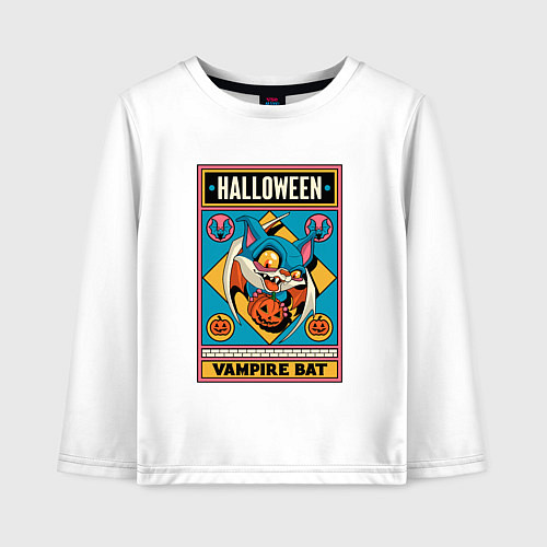 Детский лонгслив Halloween vampire bat / Белый – фото 1
