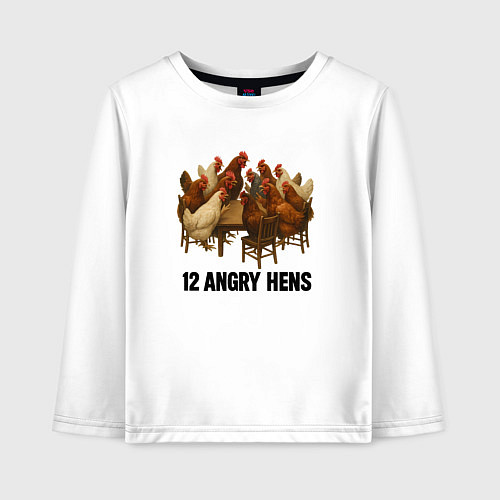 Детский лонгслив Двенадцать злых куриц / Белый – фото 1