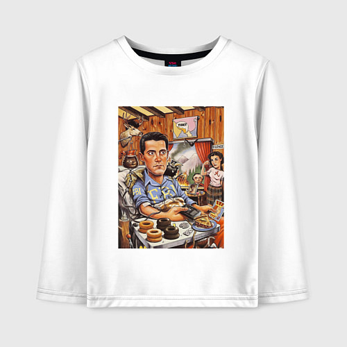 Детский лонгслив Кофе по венам / Белый – фото 1