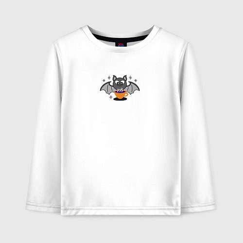 Детский лонгслив Зелье удачи с летучей мышью / Белый – фото 1