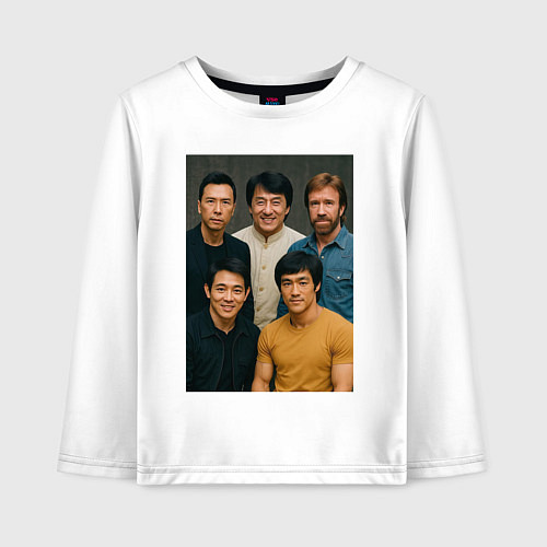 Детский лонгслив Звезды карате / Белый – фото 1