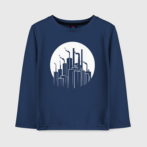 Детский лонгслив Лунный завод / Тёмно-синий – фото 1