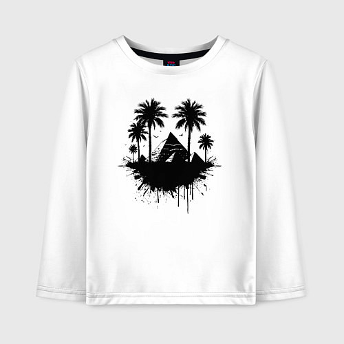 Детский лонгслив Тени вечности Египта / Белый – фото 1