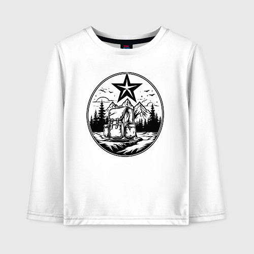 Детский лонгслив Советский путешественник / Белый – фото 1