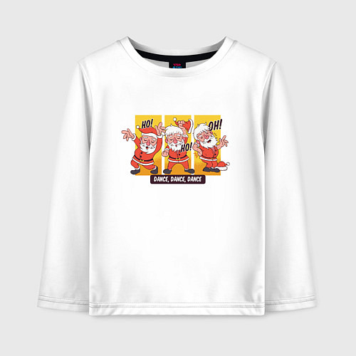 Детский лонгслив Танцующий Санта / Белый – фото 1
