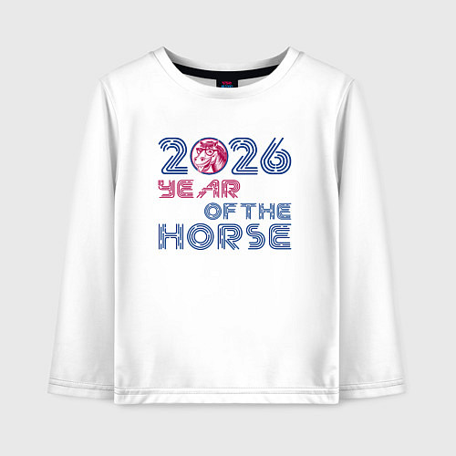 Детский лонгслив 2026 год красной огненной лошади / Белый – фото 1