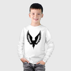 Лонгслив хлопковый детский Крылатый силуэт Banksy, цвет: белый — фото 2