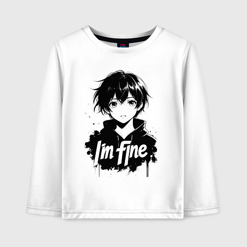 Детский лонгслив Я в порядке аниме / Белый – фото 1